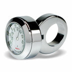 Marlin's Chrome Motorcycle Thermometer Classic Adjustable Ring Style Handlebar Mount with Radiant White (Celsius Scale) Face