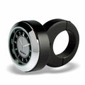 Marlin's Black Motorcycle Clock Classic Adjustable Ring Style Handlebar Mount with CLASSIC Black and Silver Face