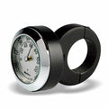 Marlin's Black Motorcycle Thermometer Classic Adjustable Ring Style Handlebar Mount with Brushed Aluminum (Fahrenheit Scale) Face