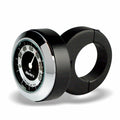 Marlin's Black Motorcycle Thermometer Classic Adjustable Ring Style Handlebar Mount with RETRO Black and White (Fahrenheit Scale) Face