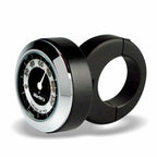 Marlin's Black Motorcycle Thermometer Classic Adjustable Ring Style Handlebar Mount with RETRO Black and White (Fahrenheit Scale) Face