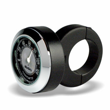 Marlin's Black Motorcycle Thermometer Classic Adjustable Ring Style Handlebar Mount with CLASSIC Black and Silver (Fahrenheit Scale) Face