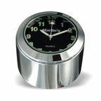 Marlin's Motorcycle Clock FSBC1 Billet Fork Stem Mount Fits Pre 2010 Sportsters® - Pre ‘06 Dynas® - Fits Metric & Customs with Added Adapter with Traditional Black Clock Face