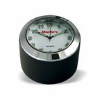 Marlin's Black Motorcycle Clock FSBC1 Billet Fork Stem Mount Fits Pre 2010 Sportsters® - Pre ‘06 Dynas® - Fits Springers with Added Adapter - Fits Metric & Customs with Added Adapter with Radiant White Clock Face