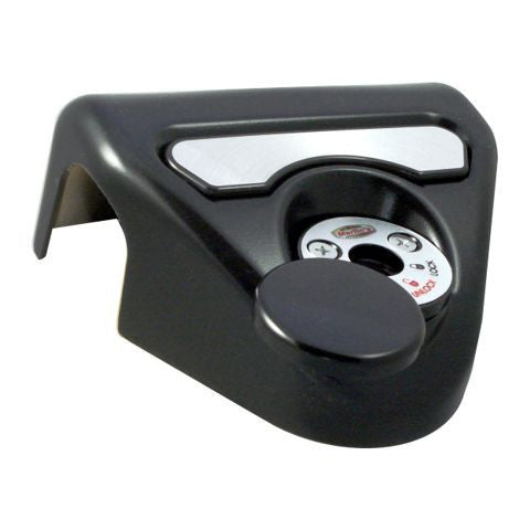 Marlin's Gloss Black Swivel Fork Lock Key Cover with Laser Engraved U.S. State Outline for Harley Davidson Road King FLHR Motorcycle