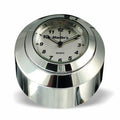 Marlin's Chrome Motorcycle Clock FSBC2 Large Billet Fork Stem Mount Fits Softails® (Does Not Fit Springers®),  ‘06 - Current and Dynas®,  Wide Glides®, FXDWG® most VRSC™ with Brushed Aluminum Clock Face