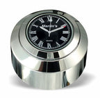 Marlin's Chrome Motorcycle Clock FSBC2 Large Billet Fork Stem Mount Fits Softails® (Does Not Fit Springers®),  ‘06 - Current and Dynas®,  Wide Glides®, FXDWG® most VRSC™ with Limited Edition Black Roman Numeral Face