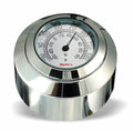 Marlin's Chrome Motorcycle Clock FSBC2 Large Billet Fork Stem Mount Fits Softails® (Does Not Fit Springers®),  ‘06 - Current and Dynas®,  Wide Glides®, FXDWG® most VRSC™ with Radiant White (Fahrenheit /Small Celsius Scale) Face