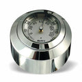 Marlin's Chrome Motorcycle Clock FSBC2 Large Billet Fork Stem Mount Fits Softails® (Does Not Fit Springers®),  ‘06 - Current and Dynas®,  Wide Glides®, FXDWG® most VRSC™ with Brushed Aluminum Thermometer (Fahrenheit Scale) Face