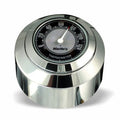Marlin's Chrome Motorcycle Clock FSBC2 Large Billet Fork Stem Mount Fits Softails® (Does Not Fit Springers®),  ‘06 - Current and Dynas®,  Wide Glides®, FXDWG® most VRSC™ with CLASSIC Black and Silver Thermometer (Fahrenheit Scale) Face