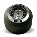 Marlin's Black Motorcycle Clock FSBC2 Large Billet Fork Stem Mount Fits Softails® (Does Not Fit Springers®),  ‘06 - Current and Dynas®,  Wide Glides®, FXDWG® most VRSC™ with Black and Silver Horseshoe Clock Face