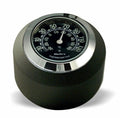 Marlin's Black Motorcycle Clock FSBC2 Large Billet Fork Stem Mount Fits Softails® (Does Not Fit Springers®),  ‘06 - Current and Dynas®,  Wide Glides®, FXDWG® most VRSC™ with Traditional Black Thermometer (Fahrenheit /Small Celsius Scale) Face