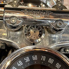 Marlin's FSBC3 Billet Steering Stem Top Washer Cover Mount for 2014 to current Dynas®  and Softails® Motorcycle Clock or Thermometer