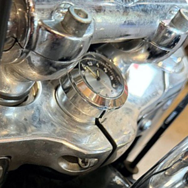 Marlin's FSBC3 Billet Steering Stem Top Washer Cover Mount for 2014 to current Dynas®  and Softails® Motorcycle Clock or Thermometer