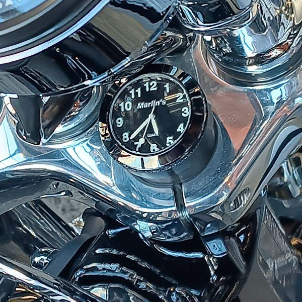 Marlin's FSBC3 Billet Steering Stem Top Washer Cover Mount for 2014 to current Dynas®  and Softails® Motorcycle Clock or Thermometer