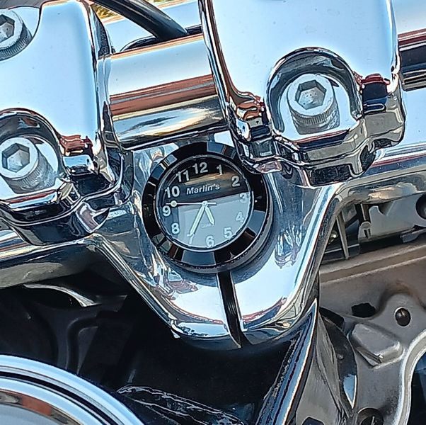 Marlin's FSBC3 Billet Steering Stem Top Washer Cover Mount for 2014 to current Dynas®  and Softails® Motorcycle Clock or Thermometer