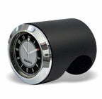 Marlin's Black Motorcycle Clock Talon Motorcycle Handlebar Mount with CLASSIC Black and Silver Face