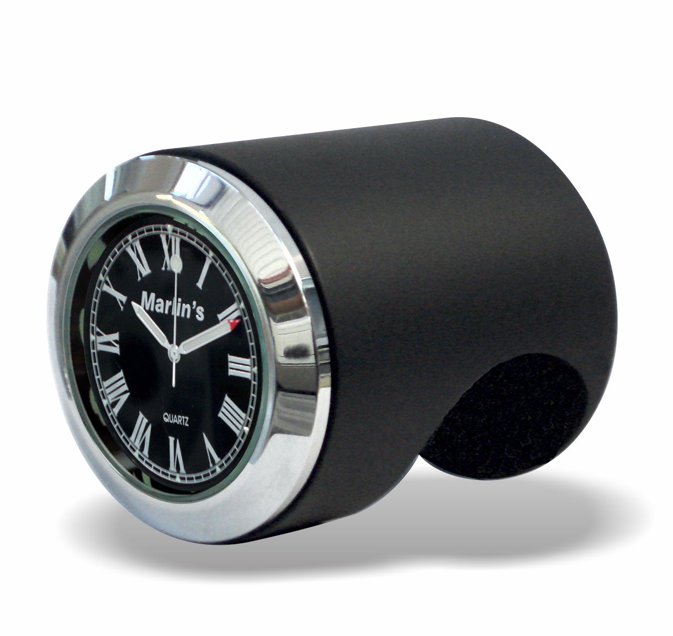 Marlin's Chrome or Black Talon Motorcycle Handlebar Mount  with Clock or Thermometer