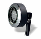 Marlin's Black Mount Motorcycle Perch Clamp - Brake/Clutch - Windshield Mount with CLASSIC Black and Silver Clock Face
