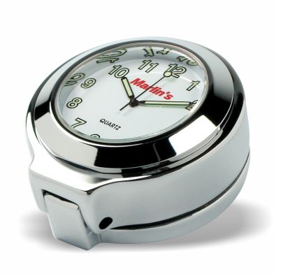 Marlin's Chrome or Black Flip Fork Lock Key Cover for Harley Davidson Road King Motorcycle with Clock or Thermometer