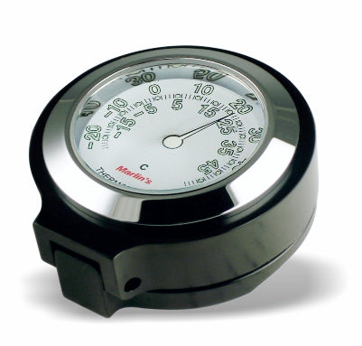 Marlin's Chrome or Black Flip Fork Lock Key Cover for Harley Davidson Road King Motorcycle with Clock or Thermometer