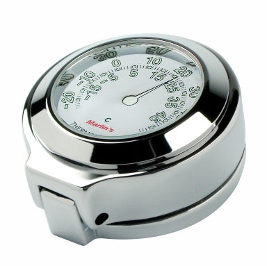 Marlin's Chrome or Black Flip Fork Lock Key Cover for Harley Davidson Road King Motorcycle with Clock or Thermometer