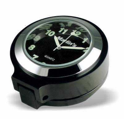 Marlin's Chrome or Black Flip Fork Lock Key Cover for Harley Davidson Road King Motorcycle with Clock or Thermometer