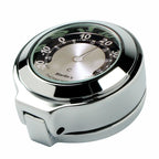 Marlin's Chrome or Black Flip Fork Lock Key Cover for Harley Davidson Road King Motorcycle with Clock or Thermometer