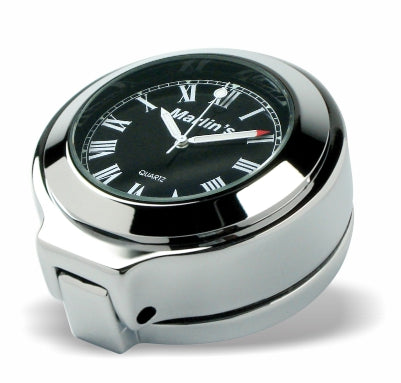 Marlin's Chrome or Black Flip Fork Lock Key Cover for Harley Davidson Road King Motorcycle with Clock or Thermometer