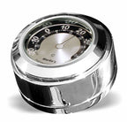 Marlin's Chrome or Black Swivel Fork Lock Key Cover for Harley Davidson Road King FLHR Motorcycle with Clock or Thermometer