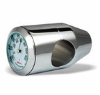 Marlin's Chrome or Black Motorcycle Bullet Billet Style Handlebar Mount with Clock or Thermometer