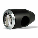Marlin's Chrome or Black Motorcycle Bullet Billet Style Handlebar Mount with Clock or Thermometer