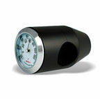 Marlin's Chrome or Black Motorcycle Bullet Billet Style Handlebar Mount with Clock or Thermometer
