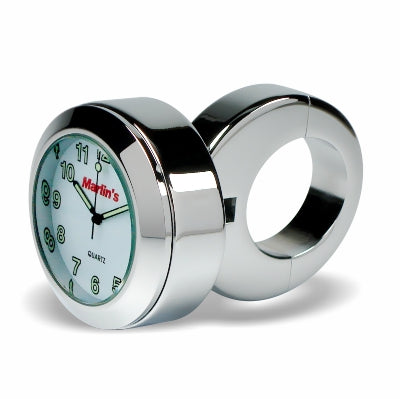 Marlin's Motorcycle Classic Adjustable Ring Style Handlebar Mount with Clock or Thermometer