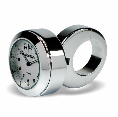 Marlin's Motorcycle Classic Adjustable Ring Style Handlebar Mount with Clock or Thermometer
