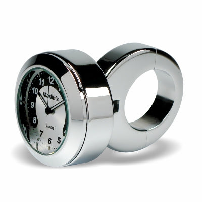 Marlin's Motorcycle Classic Adjustable Ring Style Handlebar Mount with Clock or Thermometer