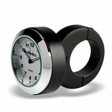 Marlin's Motorcycle Classic Adjustable Ring Style Handlebar Mount with Clock or Thermometer