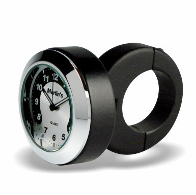 Marlin's Motorcycle Classic Adjustable Ring Style Handlebar Mount with Clock or Thermometer
