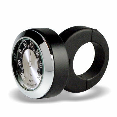 Marlin's Motorcycle Classic Adjustable Ring Style Handlebar Mount with Clock or Thermometer