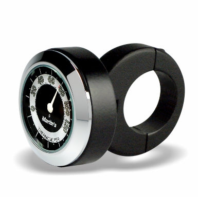 Marlin's Motorcycle Classic Adjustable Ring Style Handlebar Mount with Clock or Thermometer
