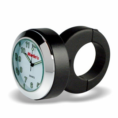 Marlin's Motorcycle Classic Adjustable Ring Style Handlebar Mount with Clock or Thermometer