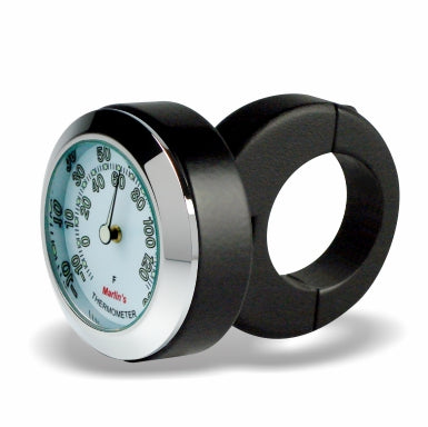 Marlin's Motorcycle Classic Adjustable Ring Style Handlebar Mount with Clock or Thermometer