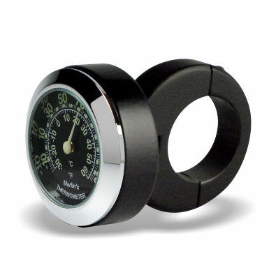 Marlin's Motorcycle Classic Adjustable Ring Style Handlebar Mount with Clock or Thermometer