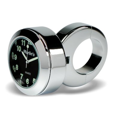 Marlin's Motorcycle Classic Adjustable Ring Style Handlebar Mount with Clock or Thermometer