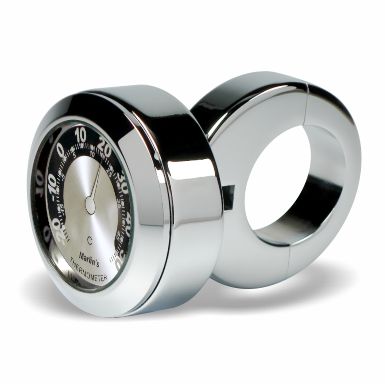 Marlin's Motorcycle Classic Adjustable Ring Style Handlebar Mount with Clock or Thermometer
