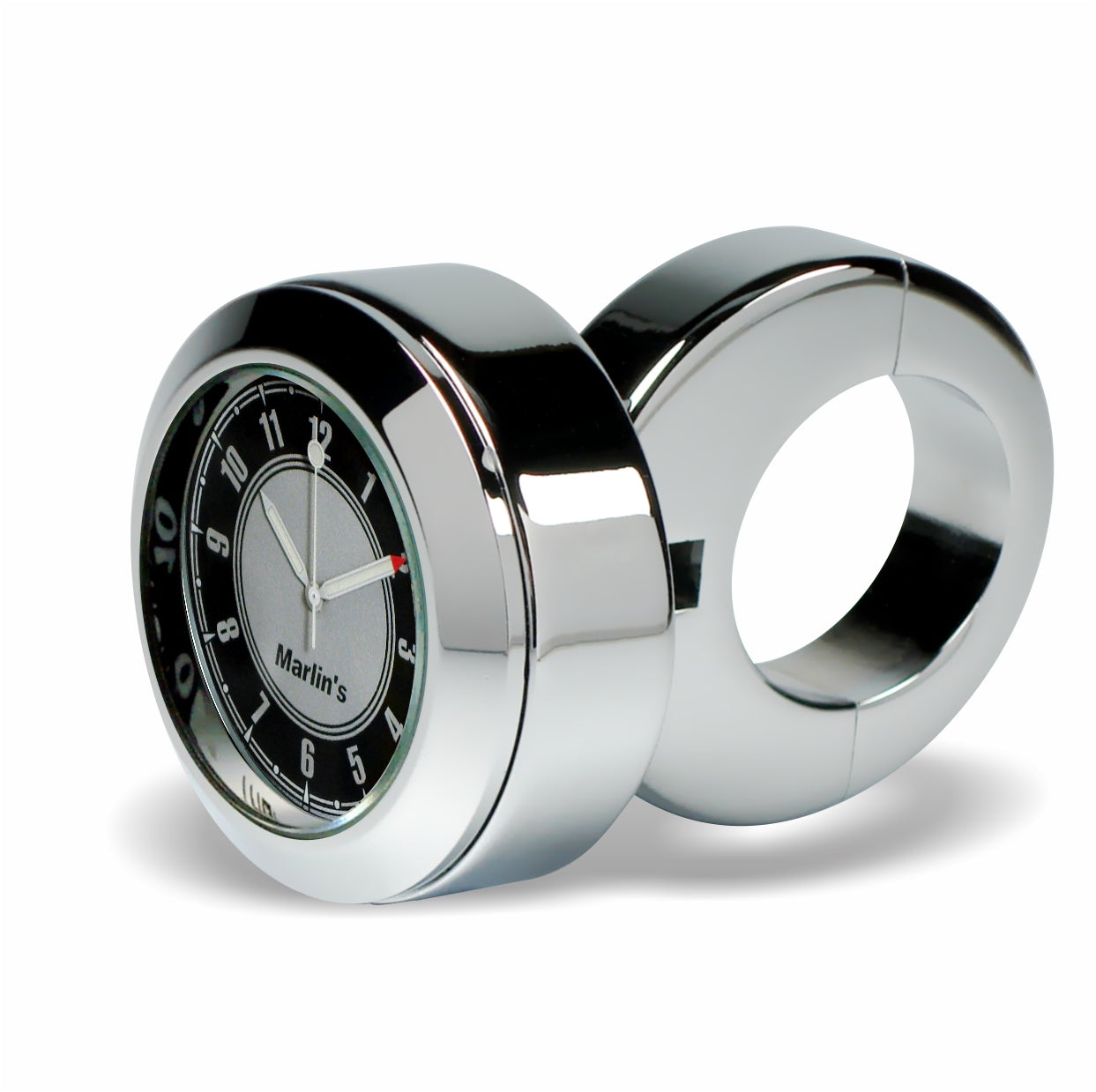 Marlin's Motorcycle Classic Adjustable Ring Style Handlebar Mount with Clock or Thermometer