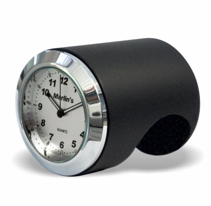 Marlin's Chrome or Black Talon Motorcycle Handlebar Mount  with Clock or Thermometer