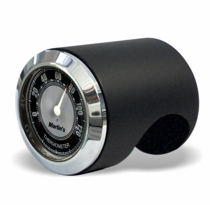 Marlin's Chrome or Black Talon Motorcycle Handlebar Mount  with Clock or Thermometer
