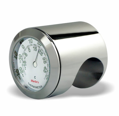 Marlin's Chrome or Black Talon Motorcycle Handlebar Mount  with Clock or Thermometer