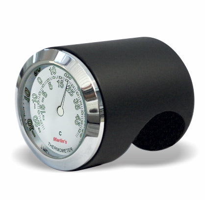 Marlin's Chrome or Black Talon Motorcycle Handlebar Mount  with Clock or Thermometer